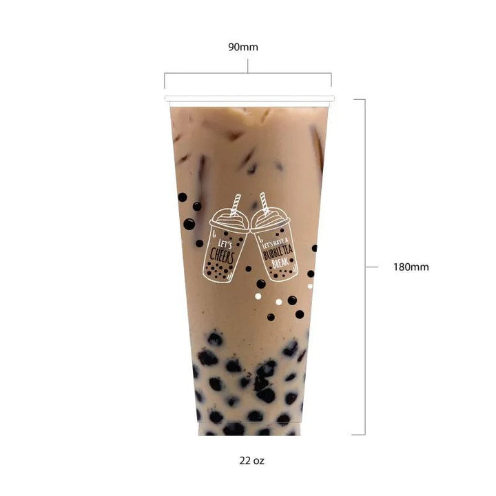 "Boba Tea" Design PP Plastic Cups (90mm) - Hank's Tea Bubble Tea Wholesale