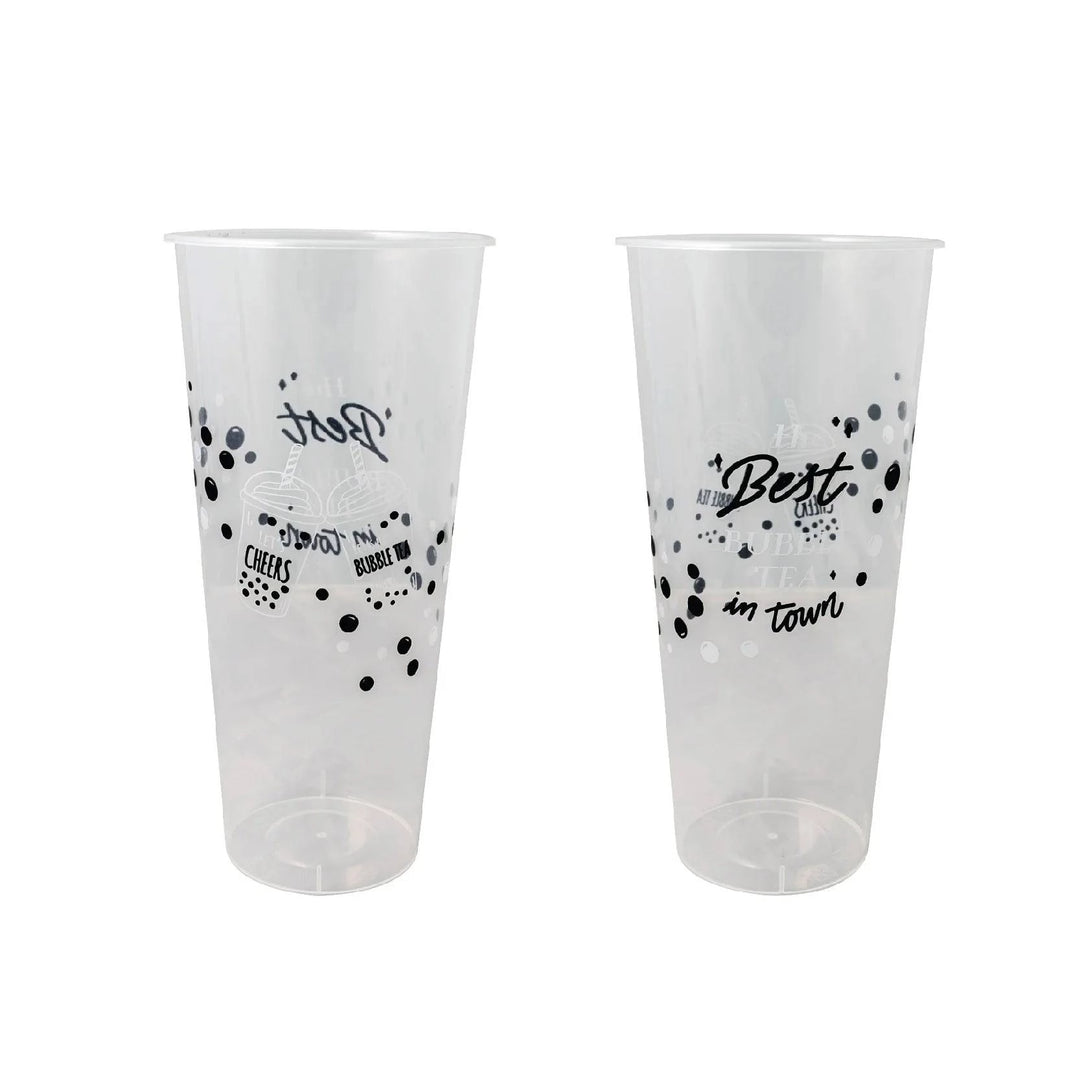 "Boba Tea" Design PP Plastic Cups (90mm) - Hank's Tea Bubble Tea Wholesale